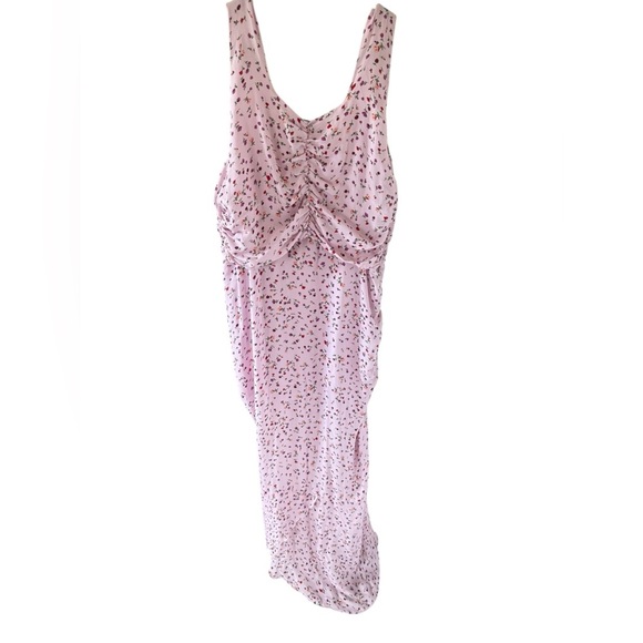 Nicholas Pink Floral Ruched Silk Dress - Picture 6 of 8